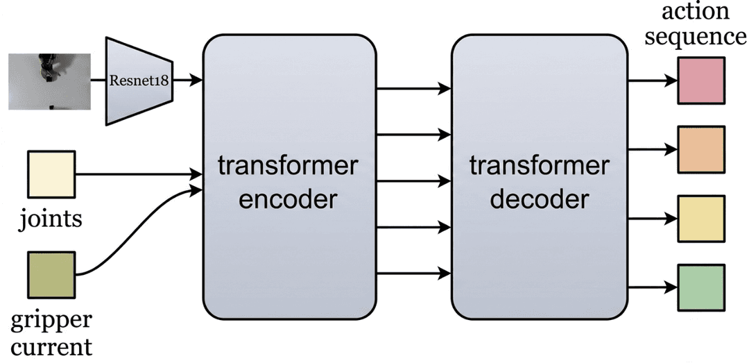 ACT model architecture with gripper current input